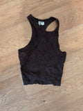 Divided Small Dark Brown Sleeveless T-shirt