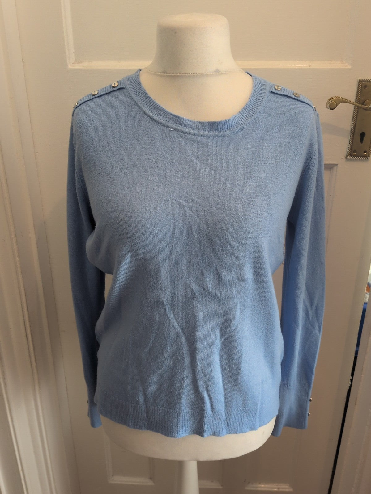 Primark 12-14 Blue Ribbed Hem And Cuff Lightweight Jumper