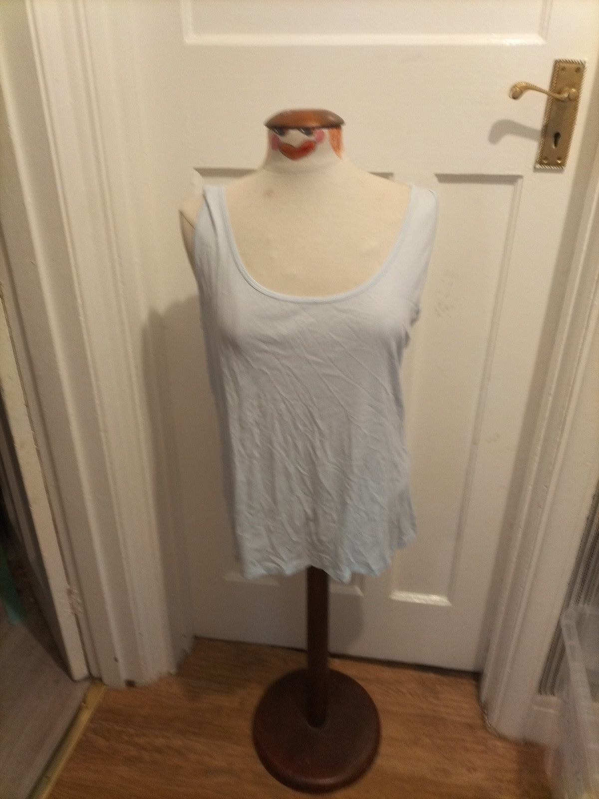 Ladies Peacocks Size 22 Pale Blue Sleeveless Vest Tank Top