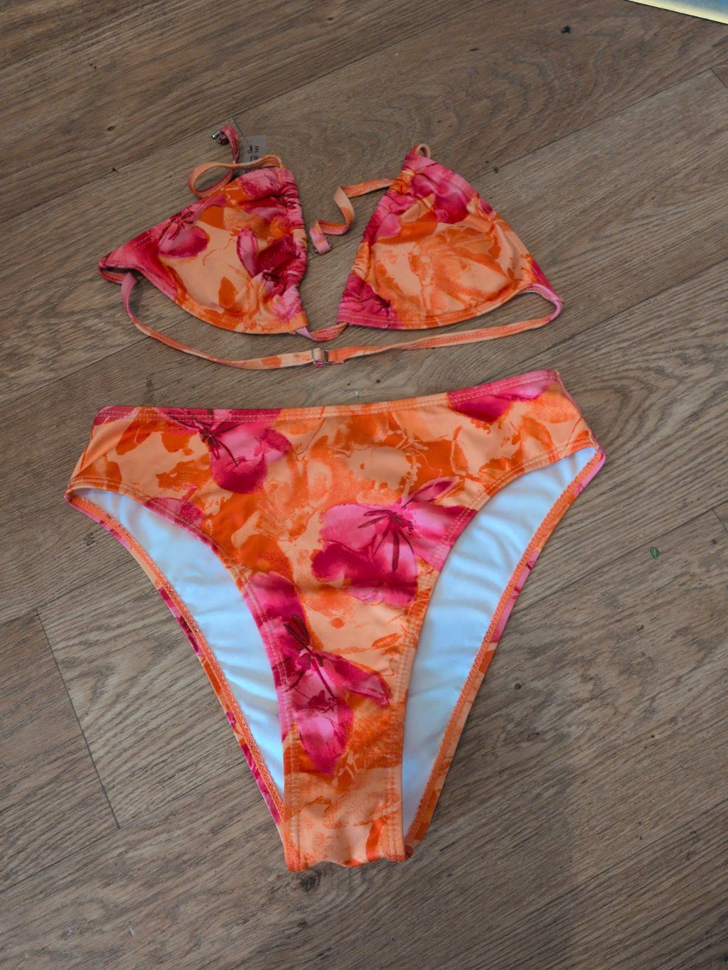 Shein 14 Years Orange Padded Bikini