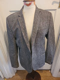 Ladies H&M Size Large Brown/Grey Fleck Padded Lined Blazer
