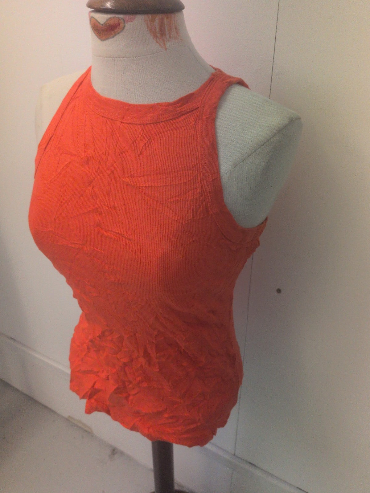 Ladies River Island Size 14 Bright Orange Sleeveless T-shirt