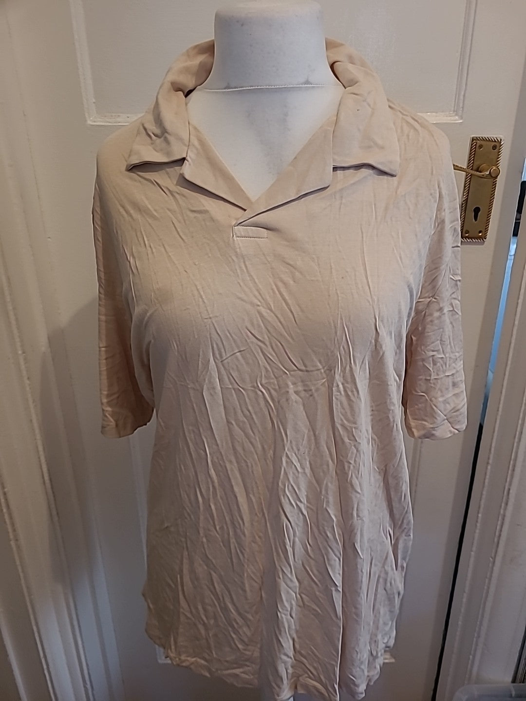 Mens Jack&Jones Size XL Pale Beige Short Sleeved Polo