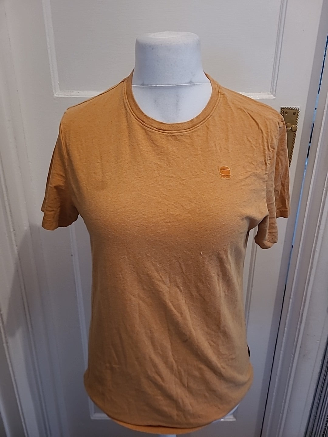 Mens Raw Size M Orange Short Sleeve Tshirt Couple Of Marks
