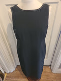 Ladies Precis Petite Size 12 Blaxk With White Trim Lined Sleeveless Dress