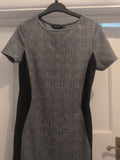 New Look 10 Grey Check With Black Short Sleeve Dress