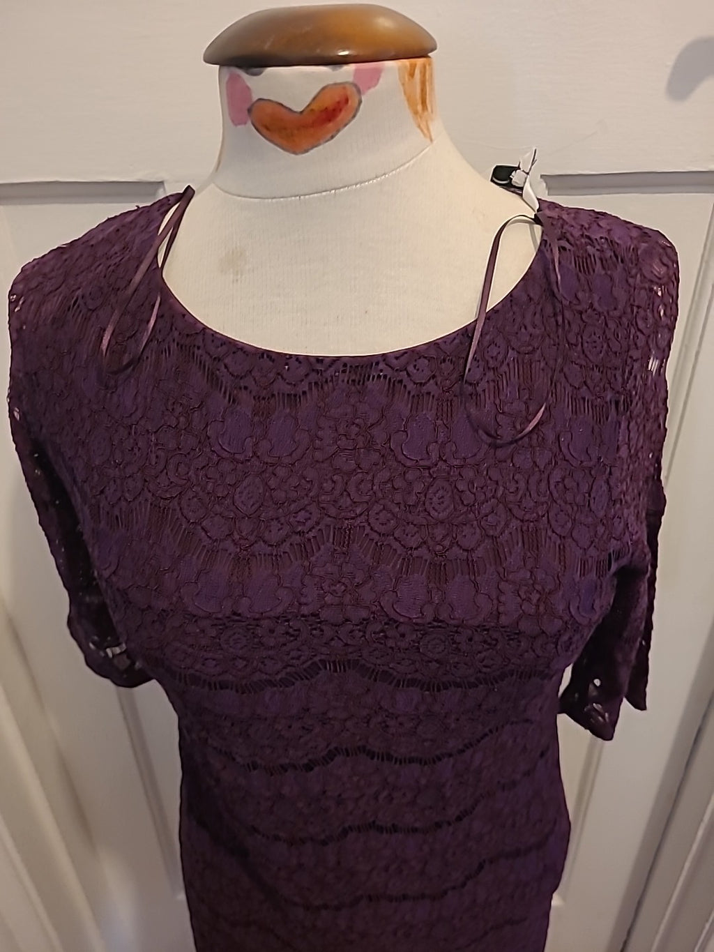Ladies New Look Size 12 Lace Lined Short Sleeved Dress