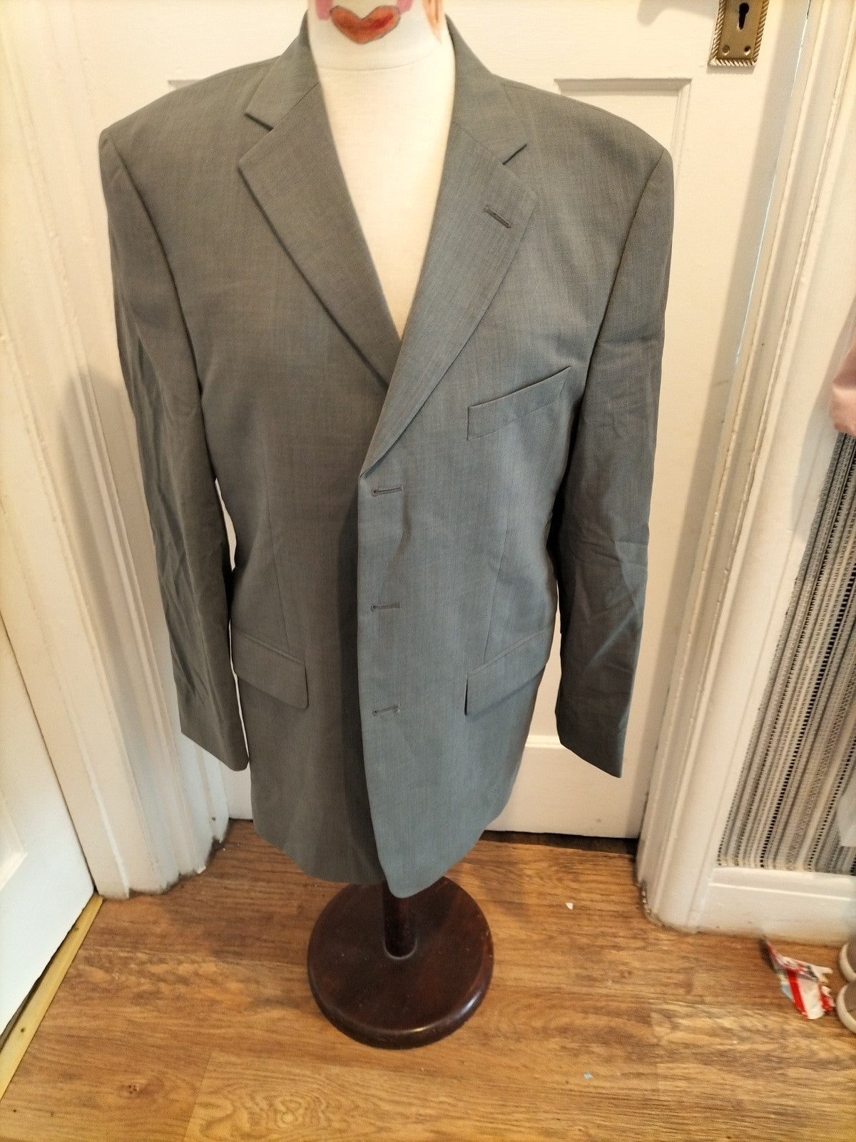 Mens Marks And Spencer Size 40" Grey Lined Padded Blazer