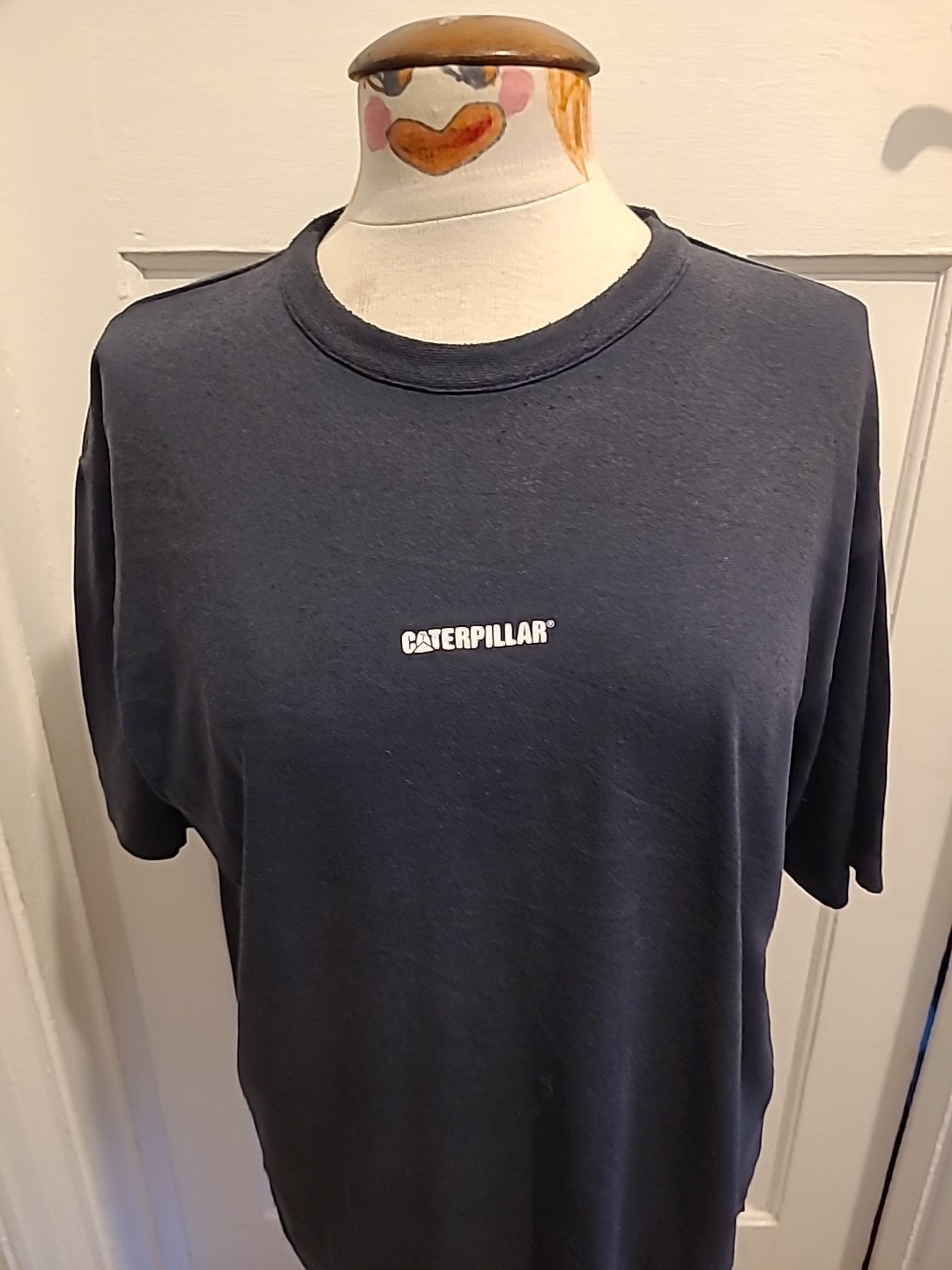 Mens Caterpillar Size Large Navy Short Sleeved Tshirt