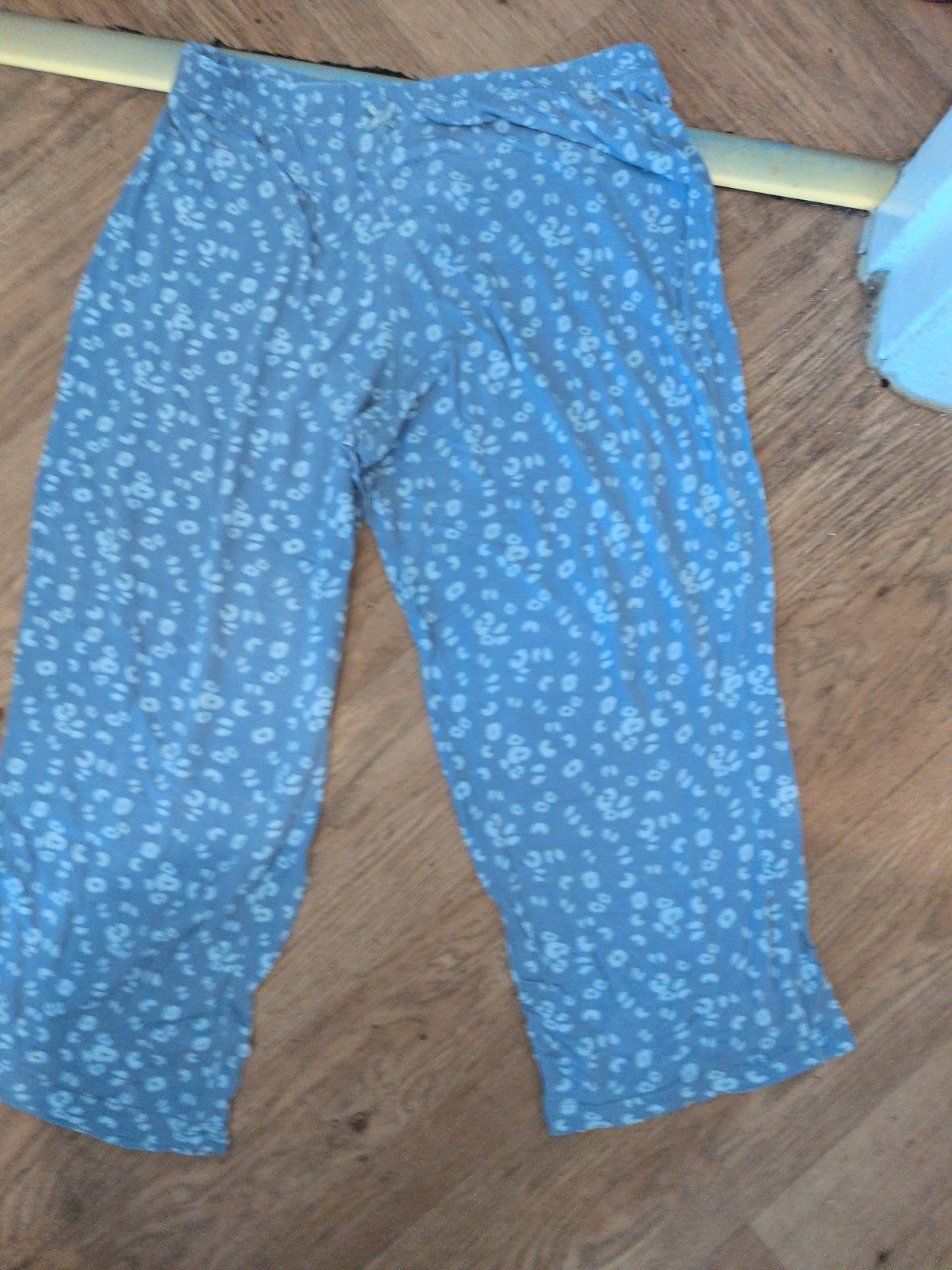 George 8-10 Pale Blue Patterned Elasticated Pyjama Bottoms