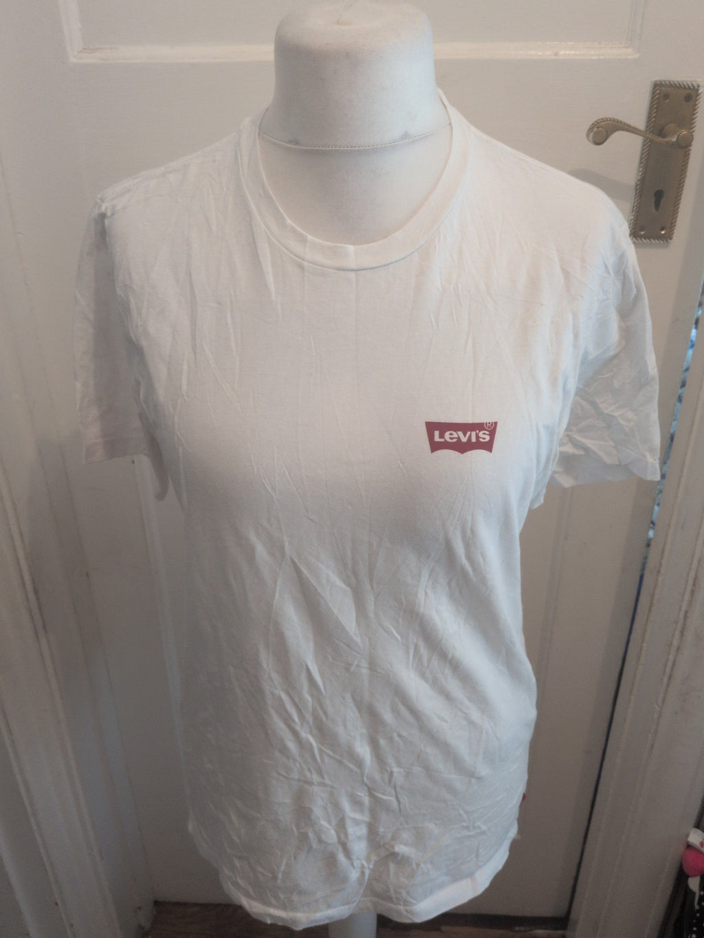 Mens Levis Size Large Slim Fit White Short Sleeve T-shirt
