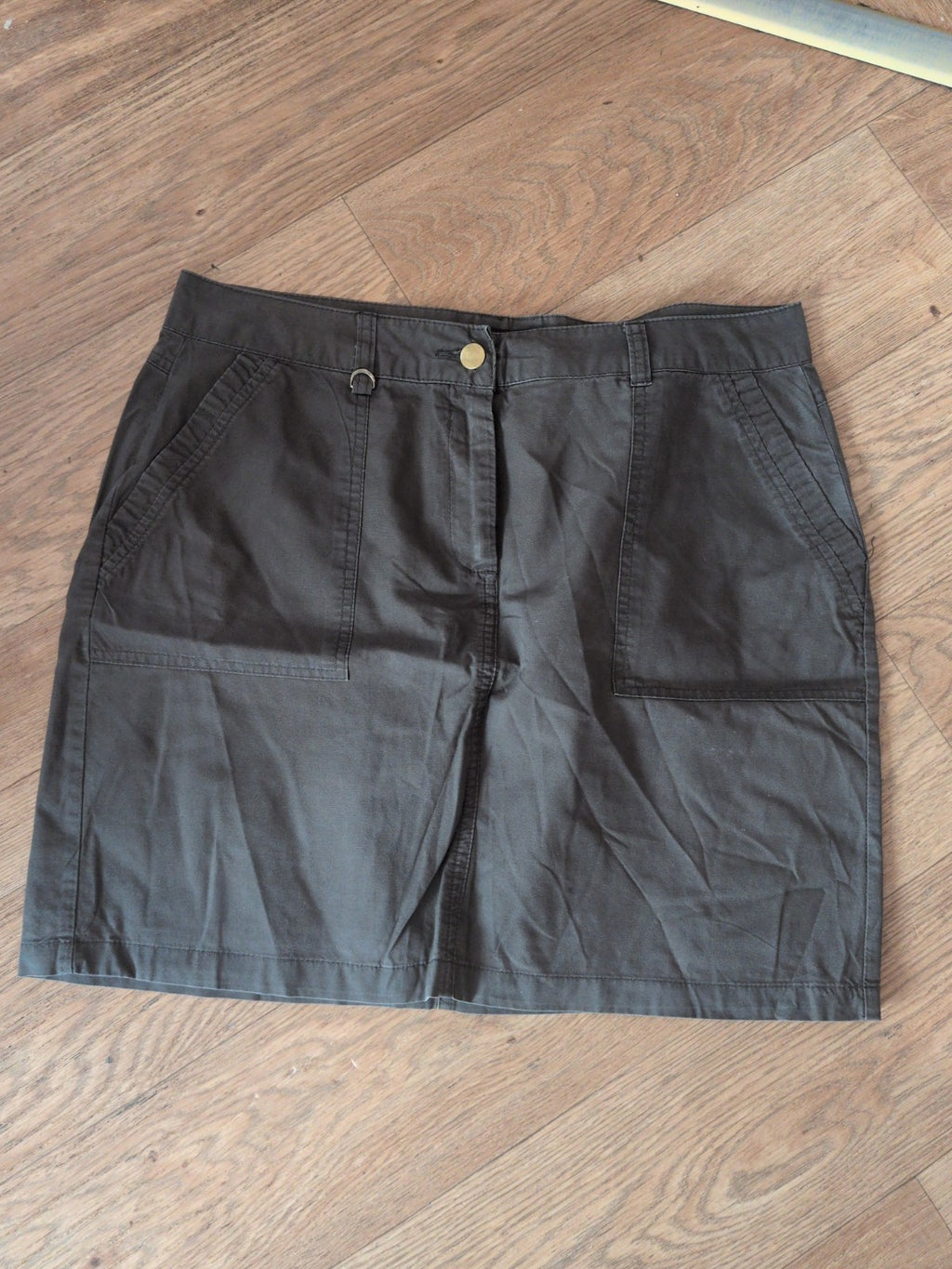 Dorothy Perkins 12 Khaki Knee Length Skirt Straight