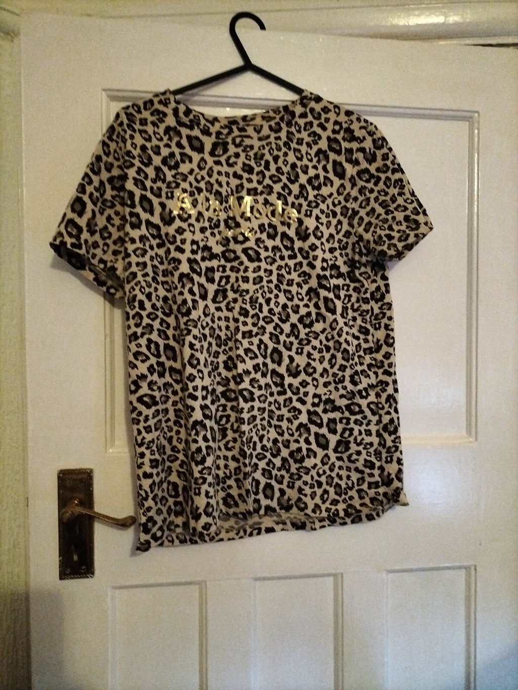 Ladies F+f Size 8 Leopard Print Short Sleeved Blouse