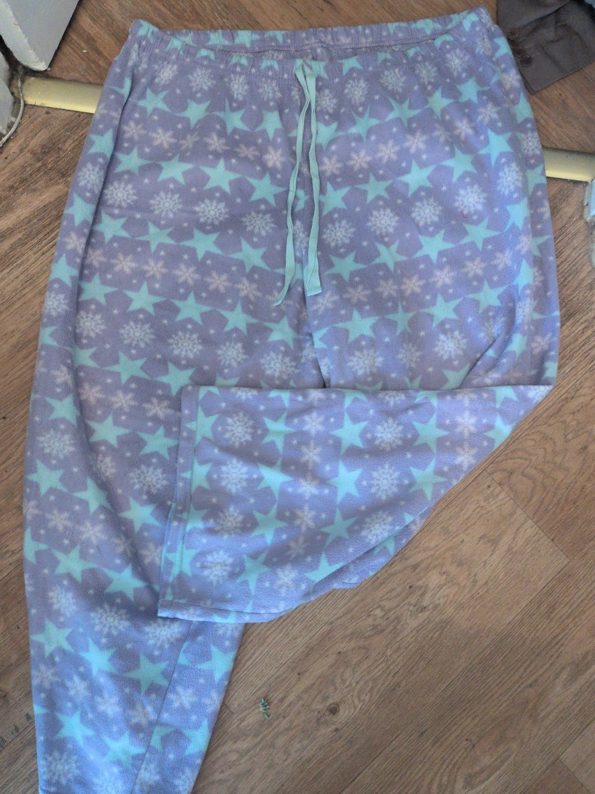 20-22 Purple Snowflake Elasticated Pyjama Bottoms