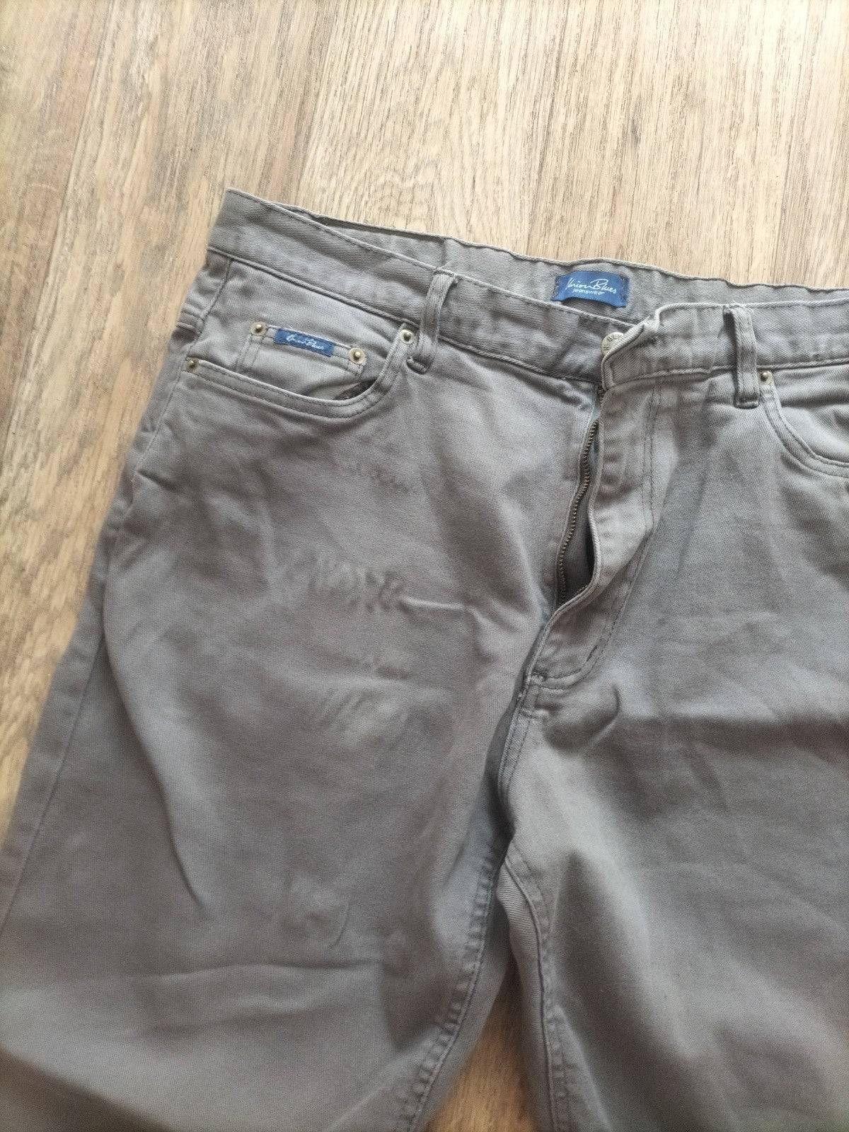 Mens Union Blues Size 36XXS Grey Beige Denim Jeans
