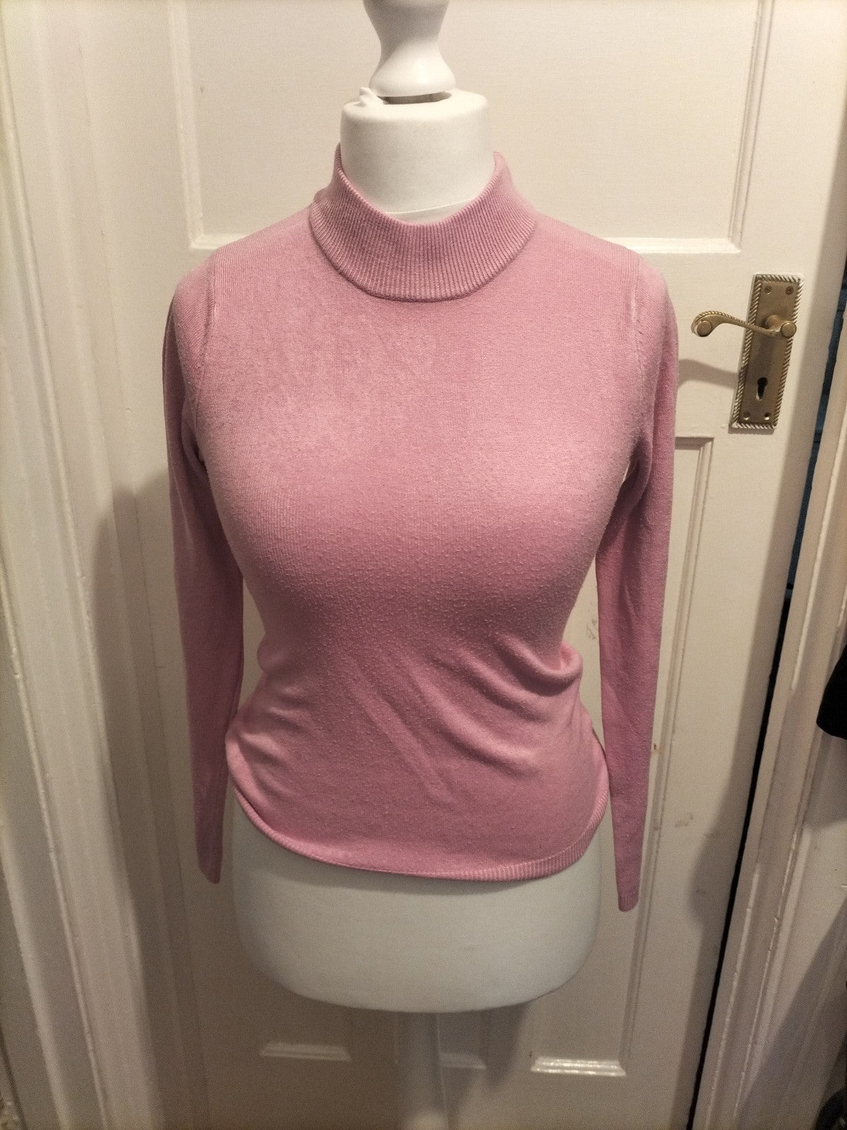 Ladies Papaya Size 8 Pink Round Neck Long Sleeve Jumper