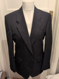 Mens Canda Size 38 Short Dark Navy Striped Suit Jacket