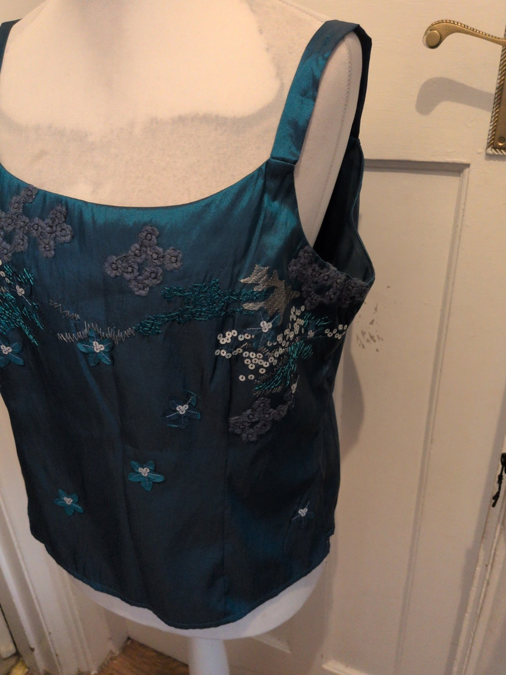 Un Jour Ailleurs 18 Teal Sleeveless Top