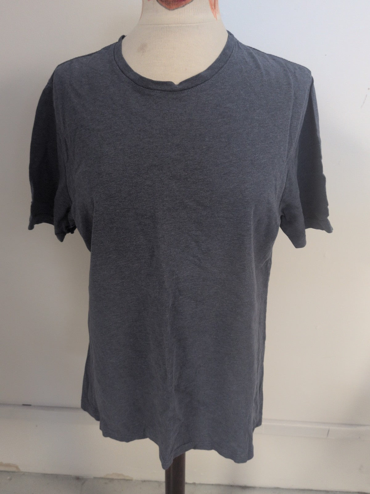 Marks And Spencer Large Regular Fit Pure Cotton Blue Short Sleeve T-shirt