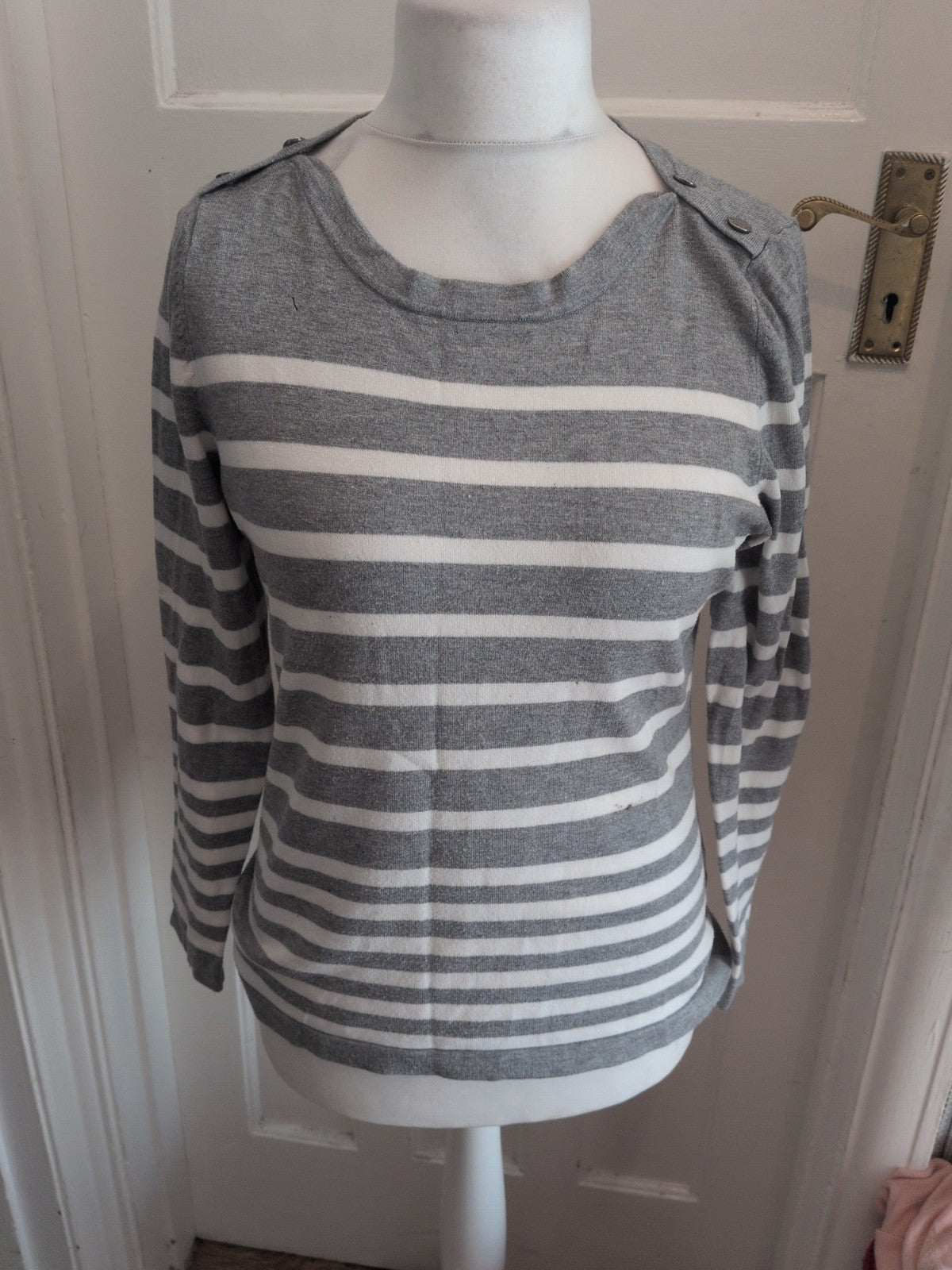 Maine New England 14 Grey Stripe Jumper