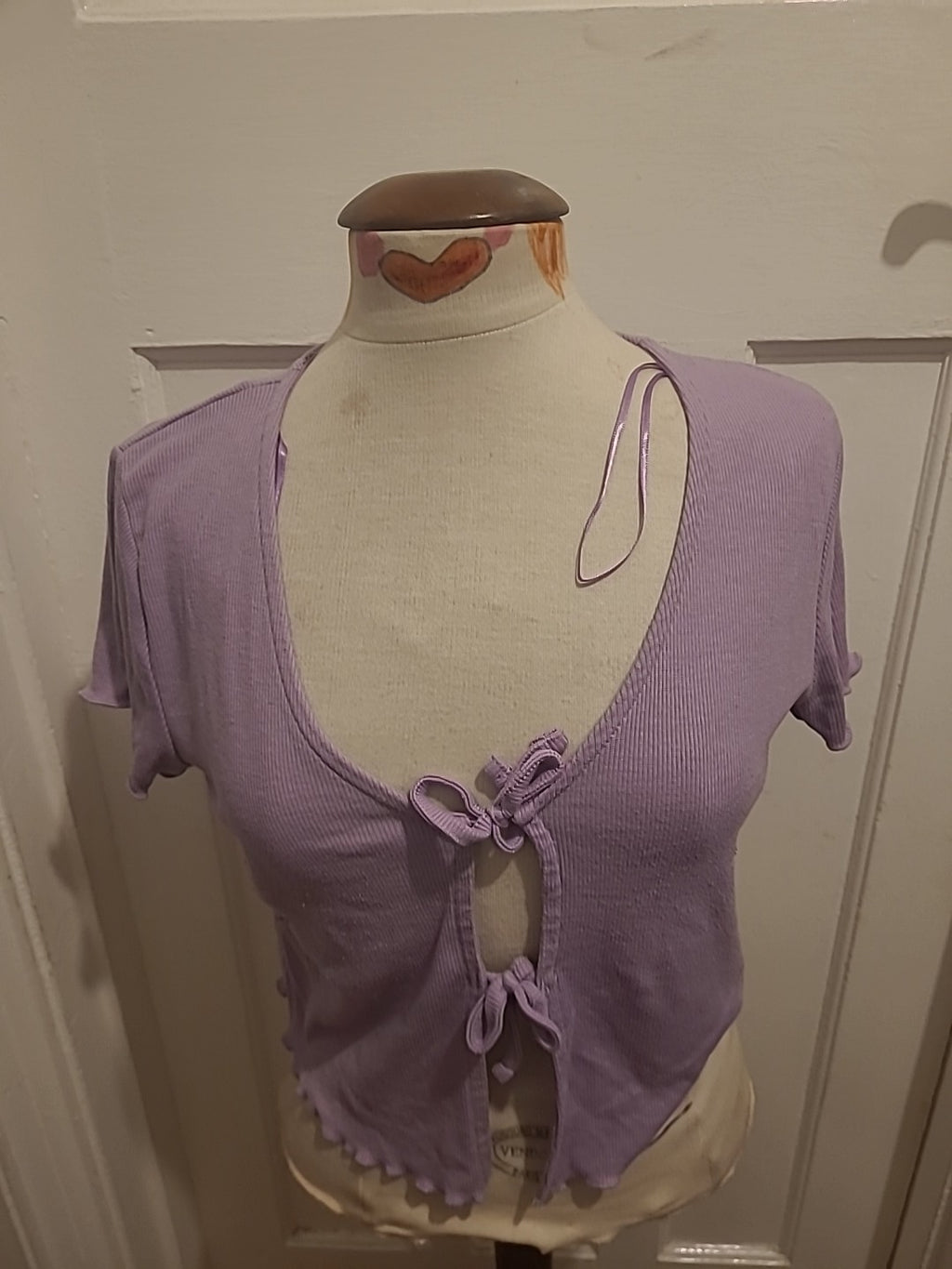 Ladies Primark Size Medium Lilac Short Sleeved Blouse