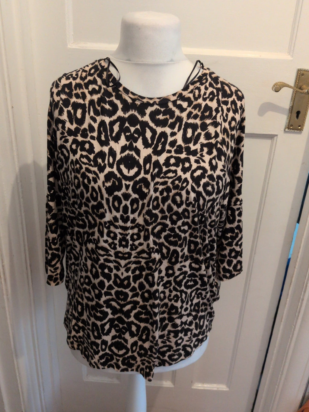 Peacocks 14 Leopard Print 3/4 Sleeve Blouse