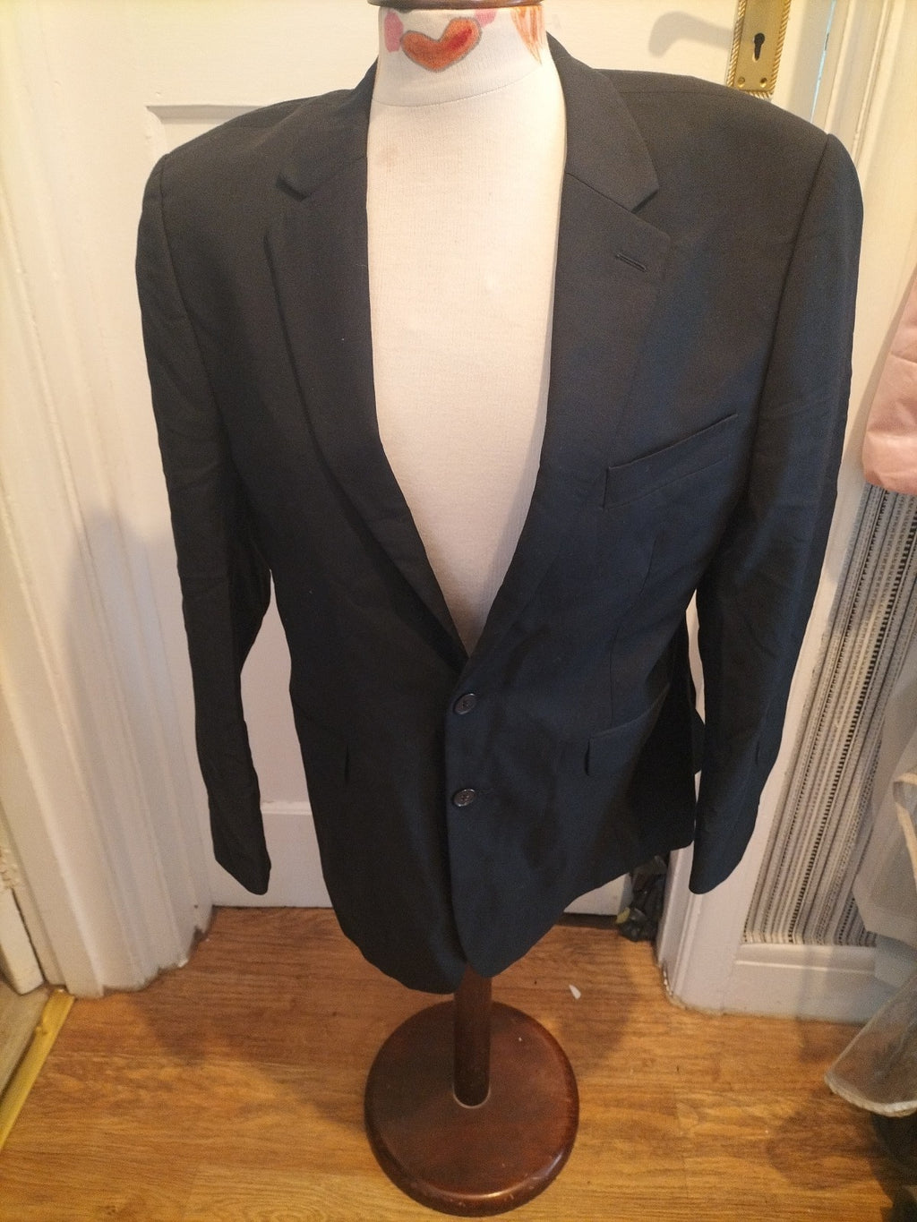 Mens Size 40R Black Lined Padded Blazer