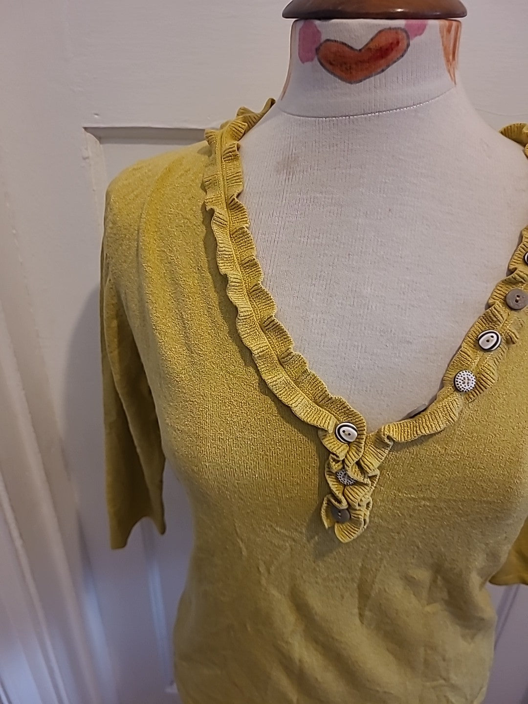 Ladies Alex&Co Size 12 Lime Mid Sleeved Ruffle Blouse