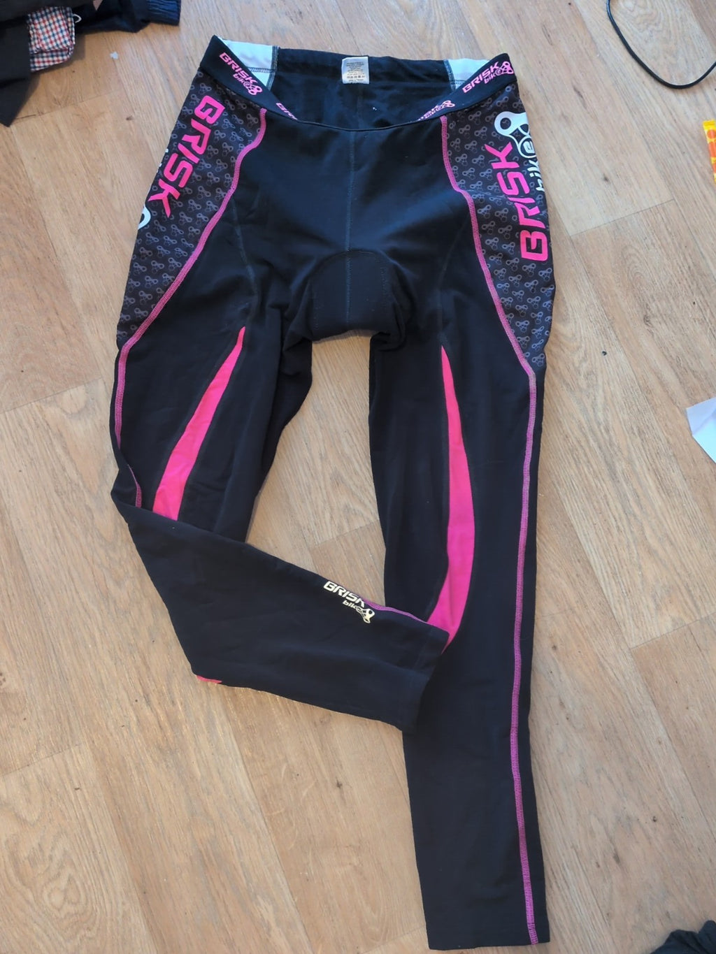 Unisex Brisk Bike Size XL Pink And Black Bib Trousers