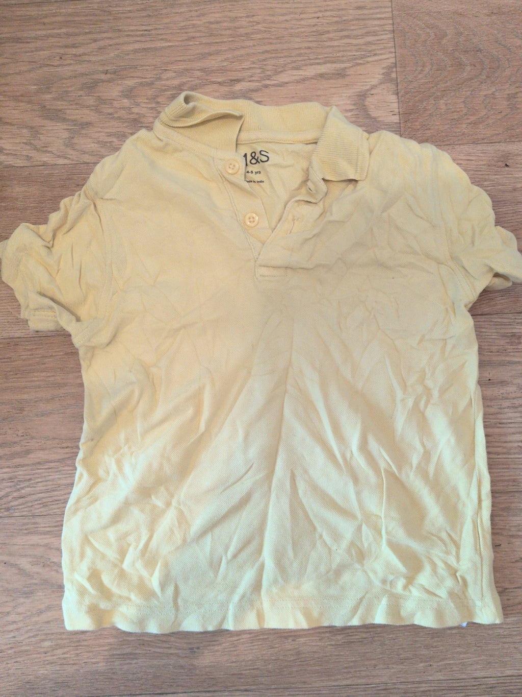Marks And Spencer 4-5 Years Yellow Short Sleeve Polo