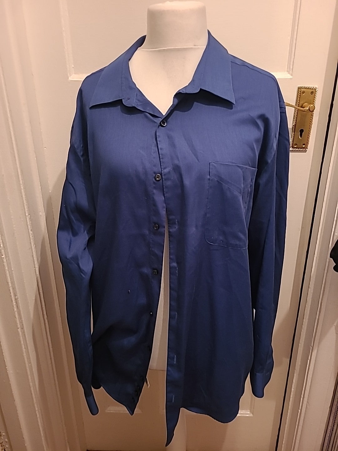 Mens George Size 2XL Blue Long Sleeved Shirt