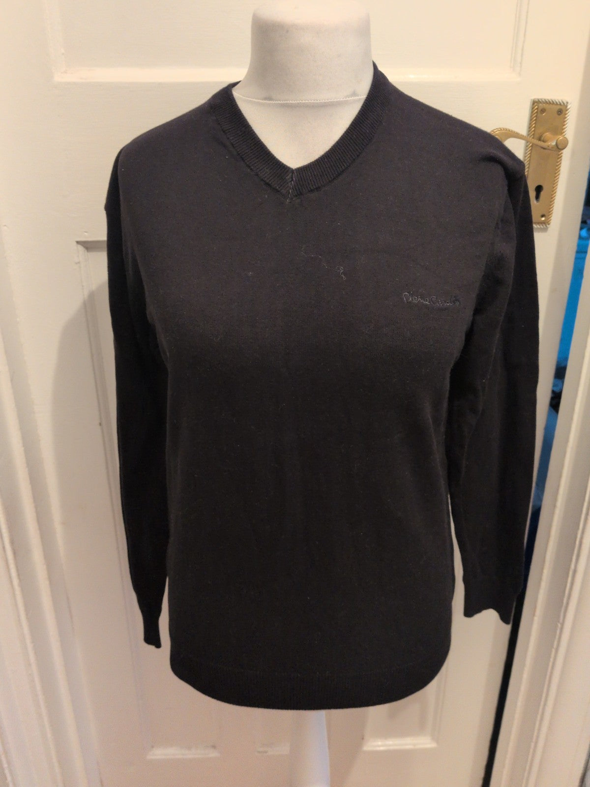 Pierre Cardin Medium Black V Neck Long Sleeve Jumper