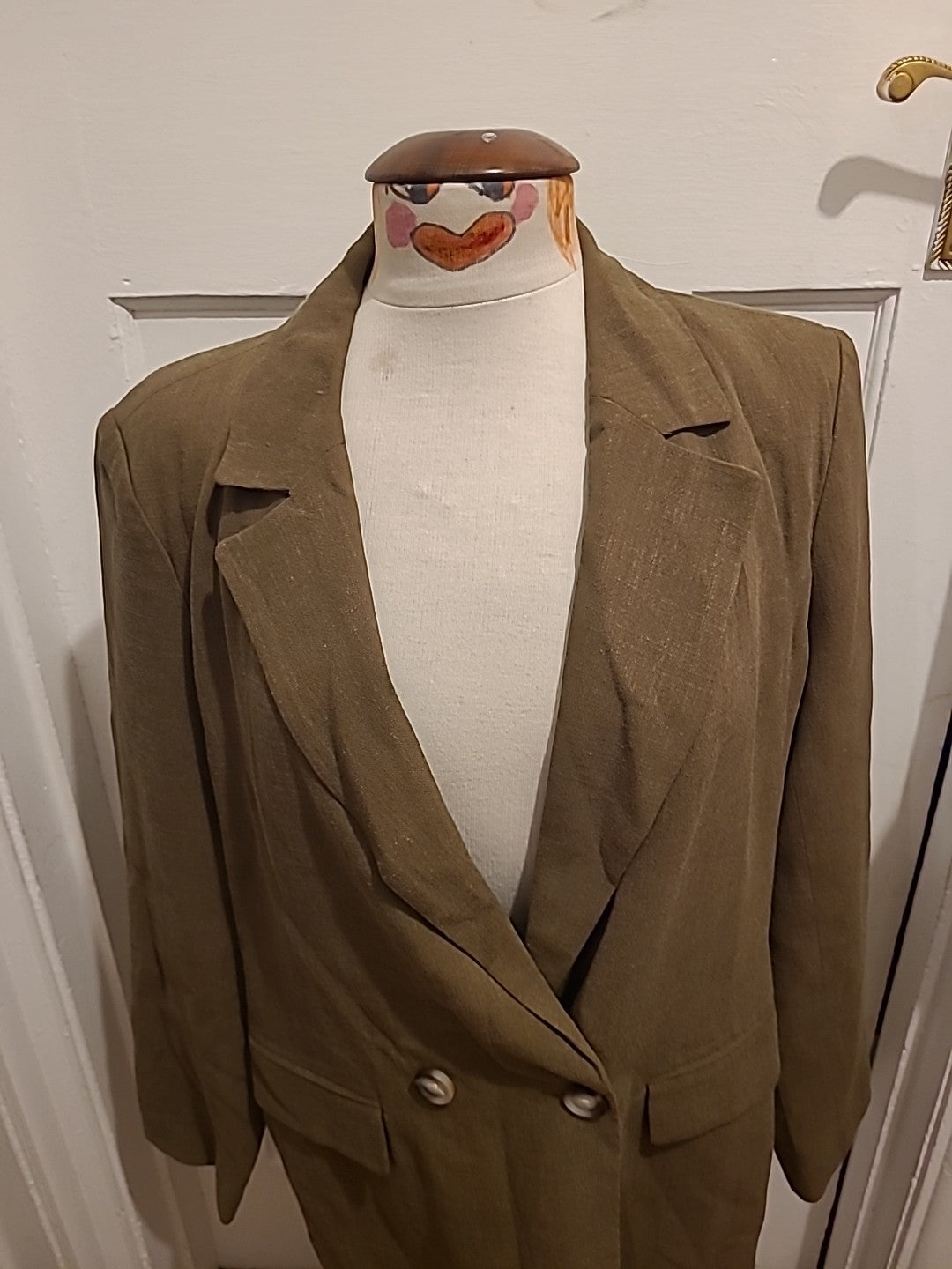 Ladies Primark Size 14 Brown Karki Padded Blazer