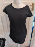 Divided H&M EU 40 Black Shimmer Short Sleeve Dress Knee Length