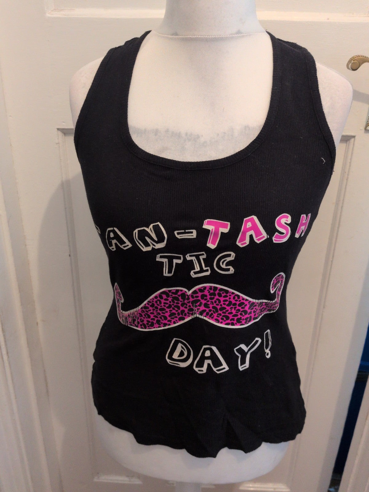 Primark Small Navy With Purple Print Sleeveless Pyjama Top