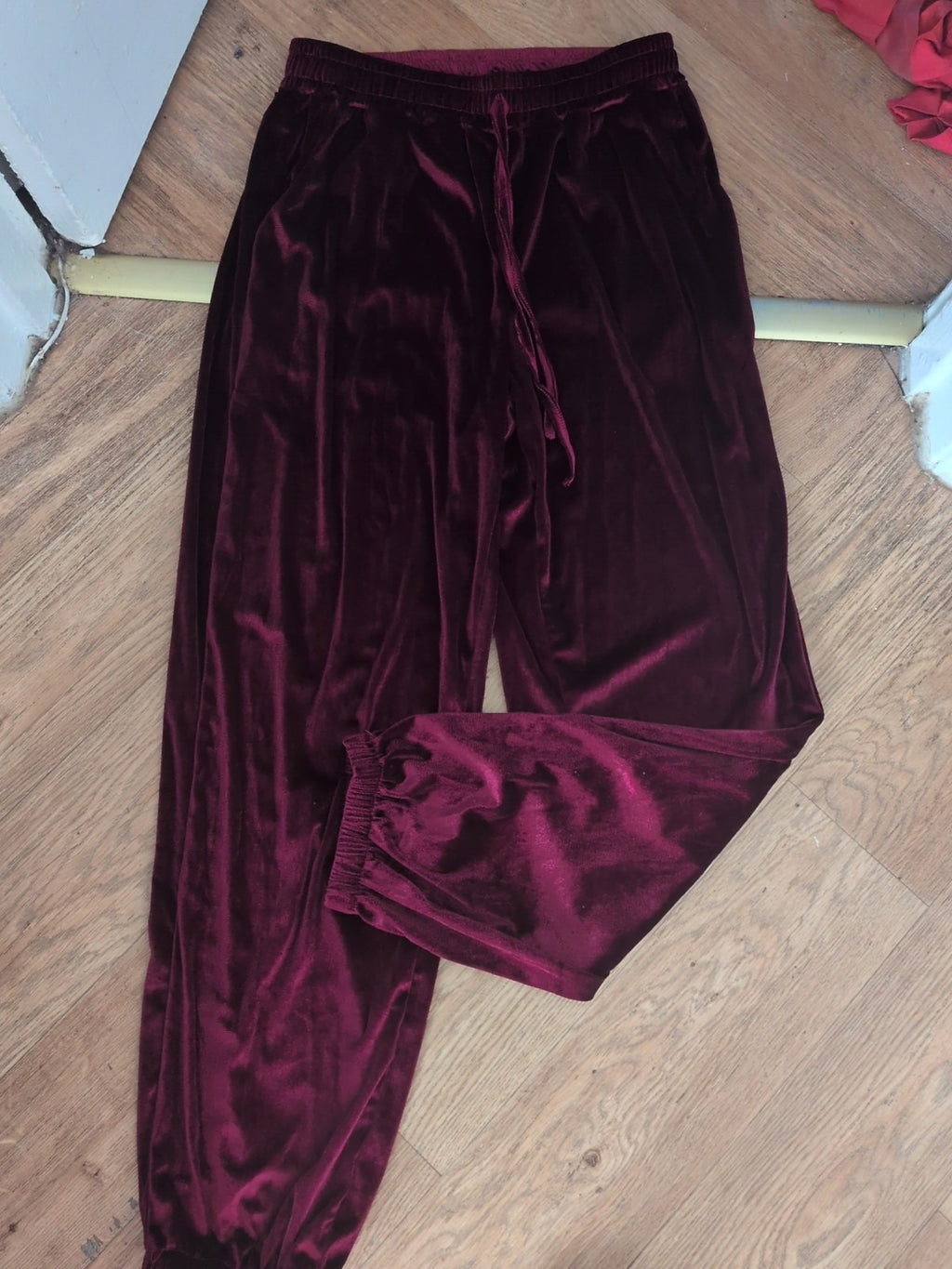 Large Dark Burgundy Elasticated Trousers