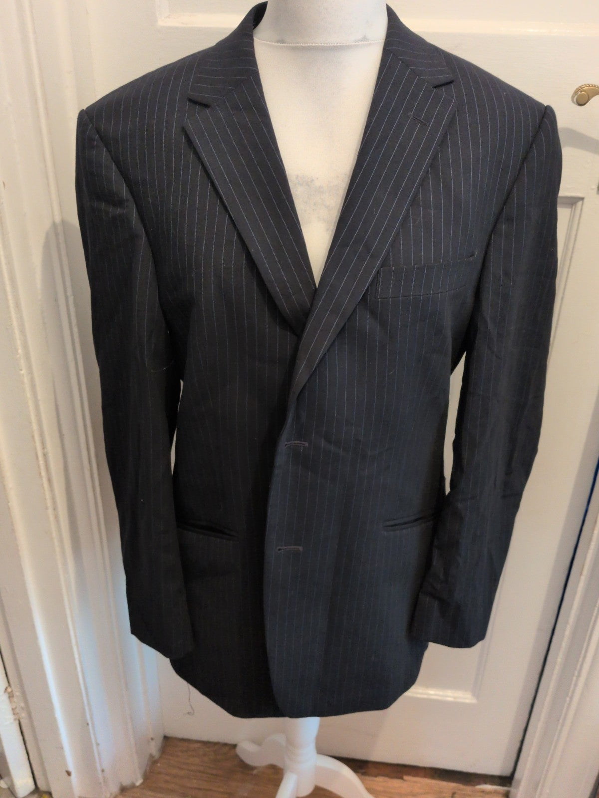 Marks And Spencer Tailoring The Performance Suit 42short Navy Pinstripe Jacket