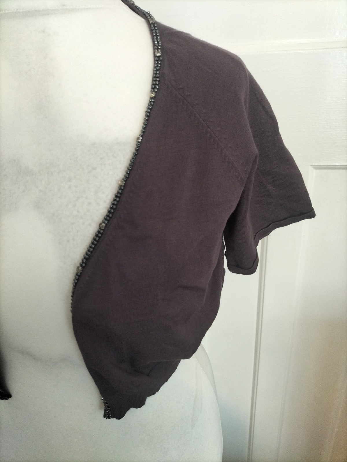 Ladies Fenn Wright Manson Size 18 Dark Purple Shoulder Cardigan