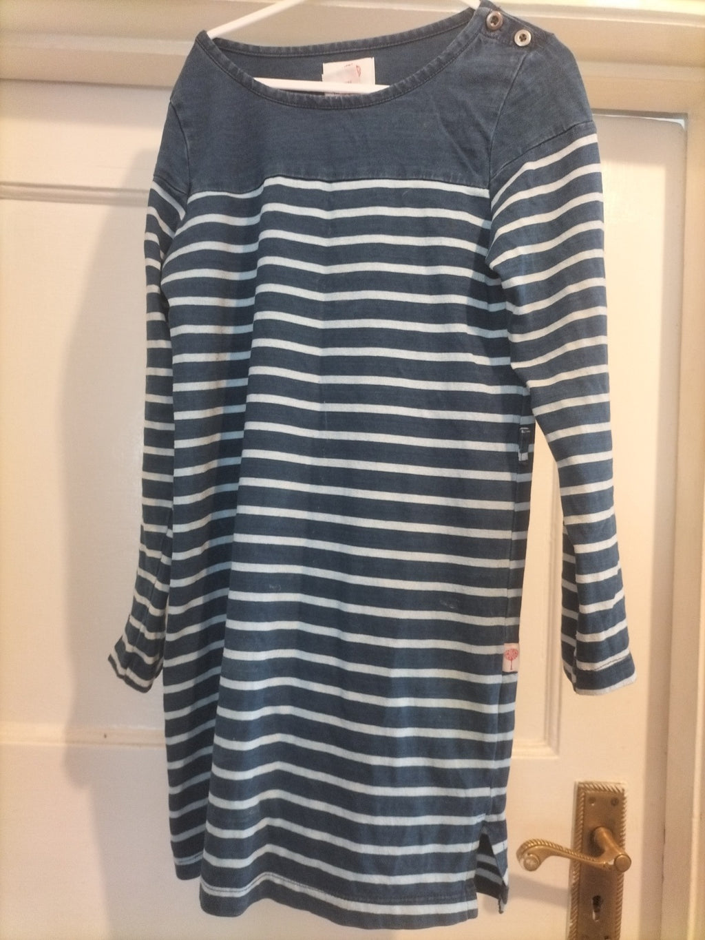 Girls Rosenbaum 7 Years Navy Blue Striped Long Sleeved Tshirt