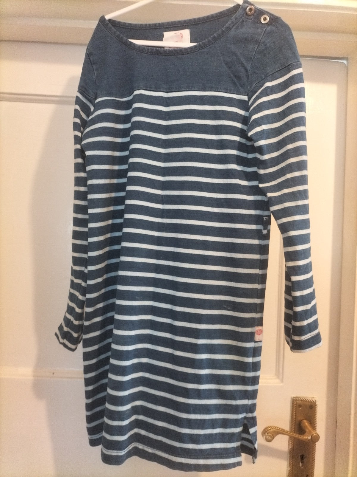 Girls Rosenbaum 7 Years Navy Blue Striped Long Sleeved Tshirt