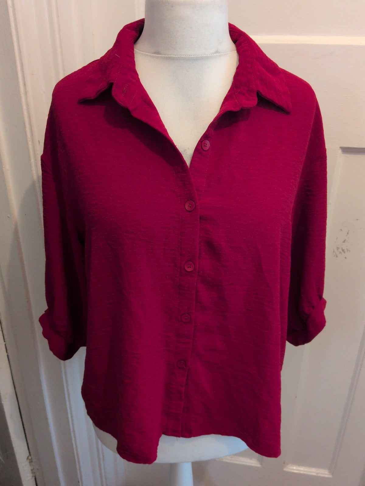 Shein Large Red Buttoned Blouse