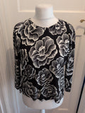 Ladies Papaya 16 Black Flower Long Sleeve Jumper