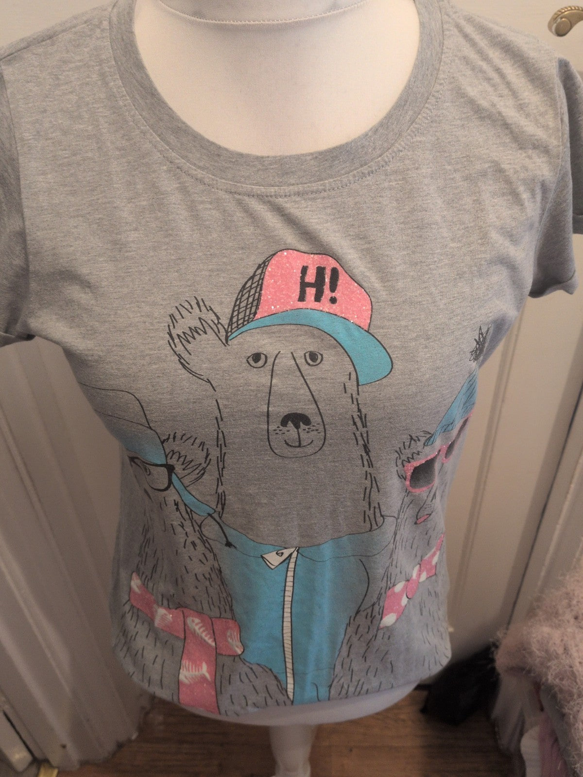 Henry Holland 14 Grey Printed Short Sleeve Pyjama Top