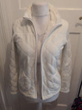 Ladies Tu Size 8 White Fleece Lined Full Zip Jacket