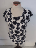 Vero Moda Large Purple And White Floral Short Sleeve Blouse