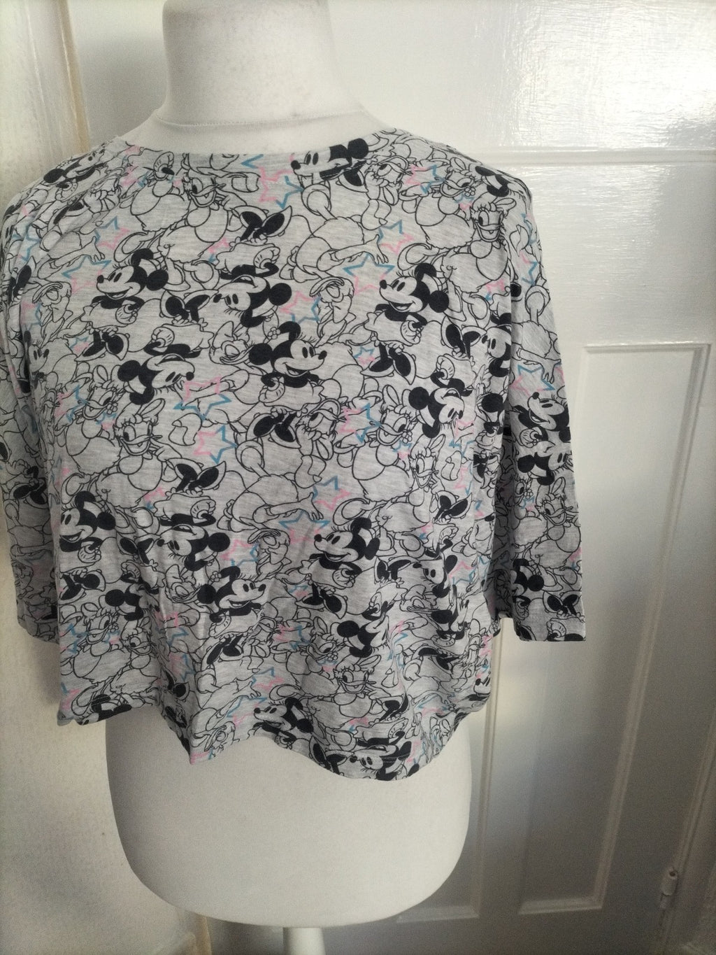 Ladies Disney Size 14-16 Grey Mickey Mouse Pyjama Top