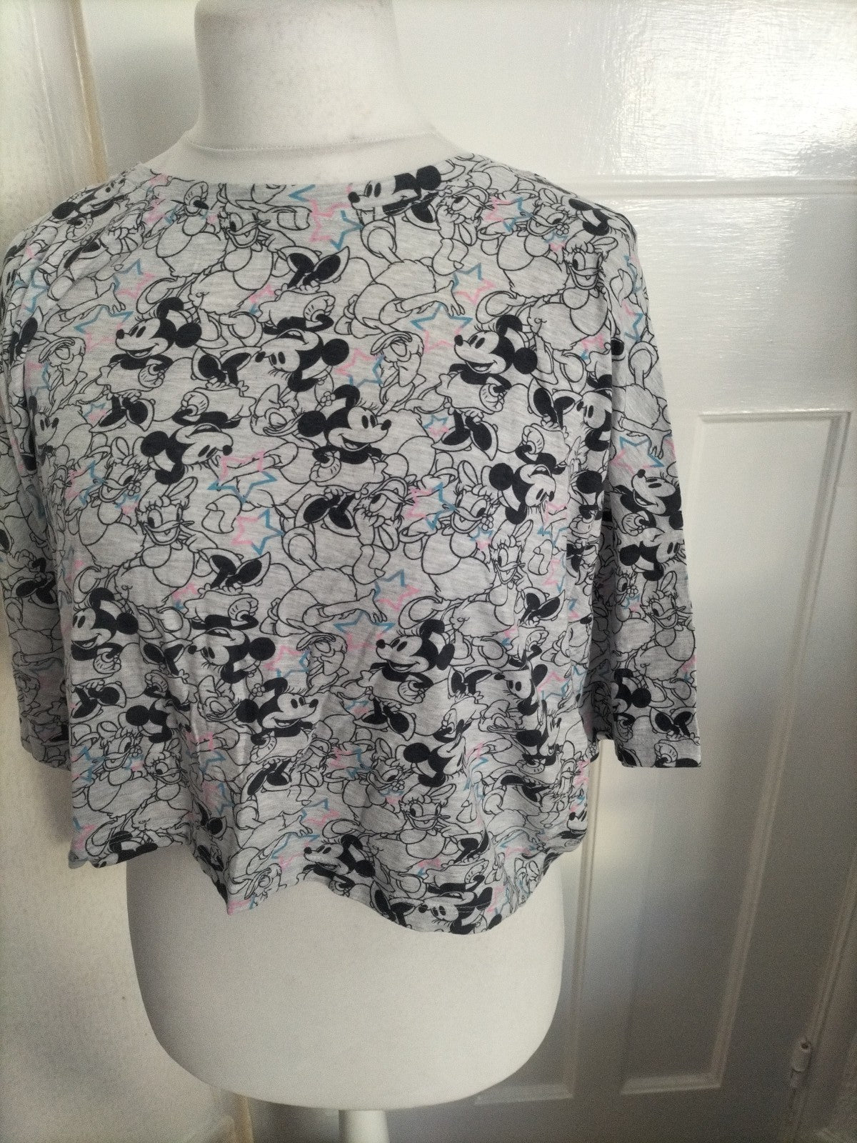 Ladies Disney Size 14-16 Grey Mickey Mouse Pyjama Top