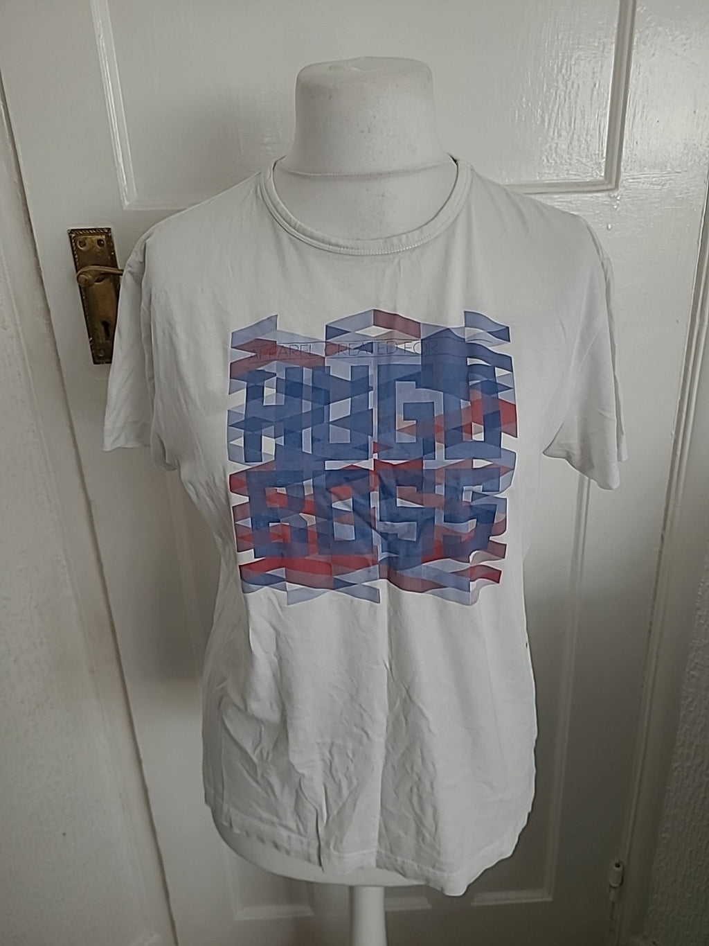 Mens Hugo Boss Size Medium White Short Sleeve Round Neck T-shirt