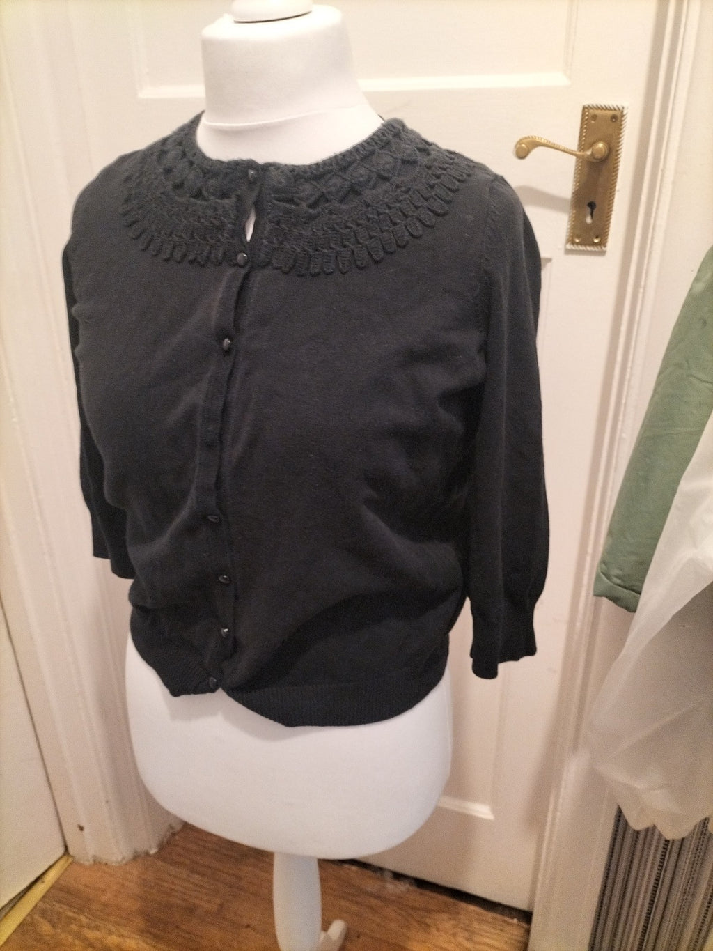 Ladies Sweatyworks Size Medium Black Cardigan