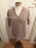 Ladies Size Medium Brown Long Sleeved V Neck Blouse